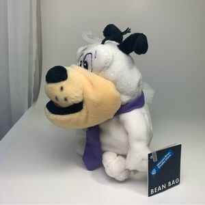 Vintage CHOPPER White and Black Dog Plush Toy Cartoon Character NWT 6”